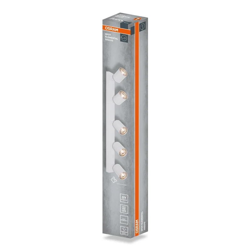 OSRAM Spot LED 5 points ELEMENTAL blanc, lampe, 5xGU10, blanc, 60,5 x 13,8 x 6 cm