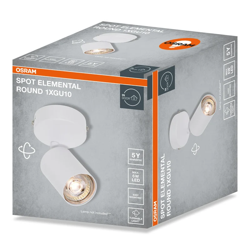 OSRAM LED Spot ELEMENTAL Blanc, rond, 1xGU10, blanc, 14 x 8 cm