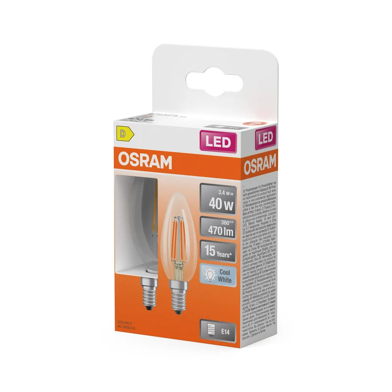Rétrofit LED CLASSIC B 3.4W 840 Clair E14 1