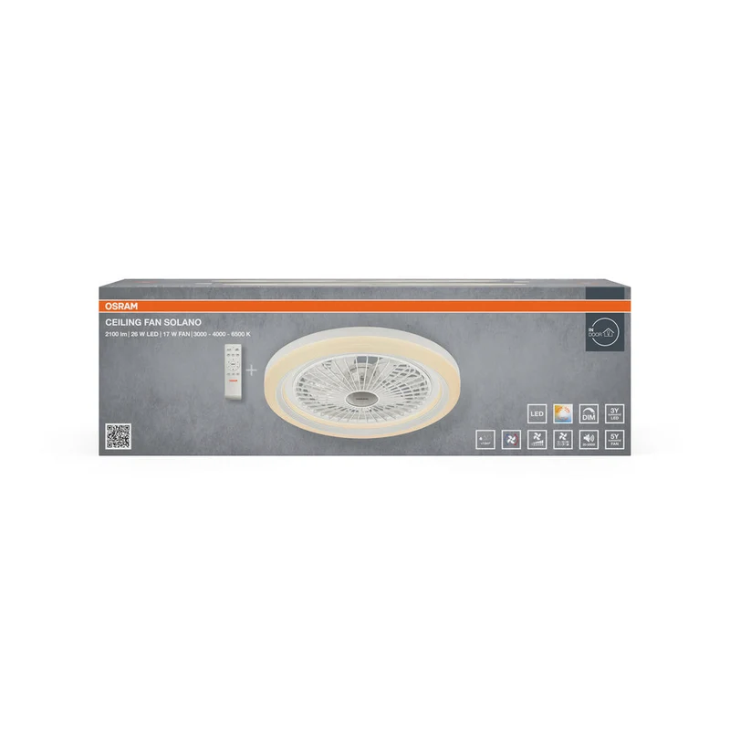 VENTILATEUR DE PLAFOND SOLANO 490 43W CCT OSRAM
