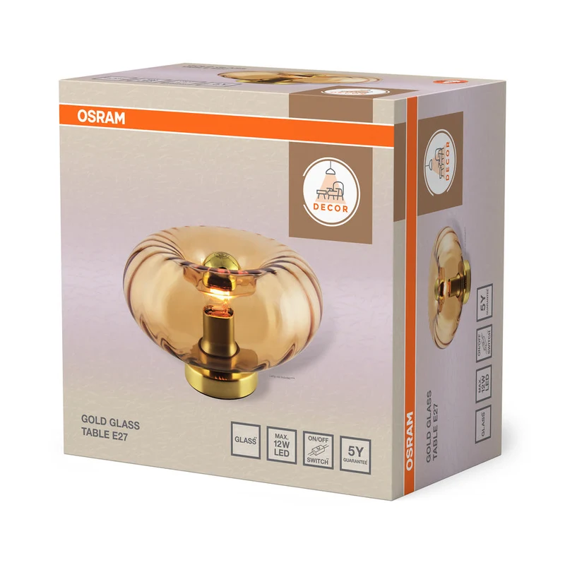 OSRAM DECOR Gold Glass lampe à poser E27 Or