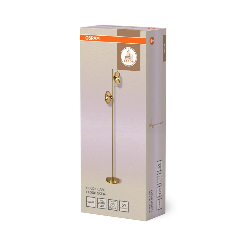 OSRAM DECOR Gold Glass Lampadaire 2xE14 Or