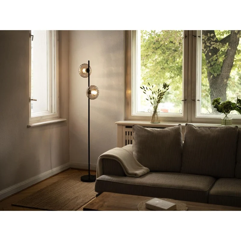 OSRAM DECOR Smoke Glass Lampadaire 2xE14 Noir