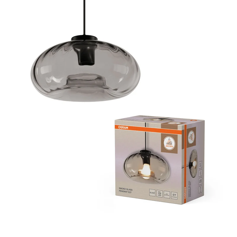 OSRAM DECOR Smoke Glass suspension E27 Noir