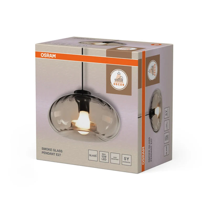 OSRAM DECOR Smoke Glass suspension E27 Noir