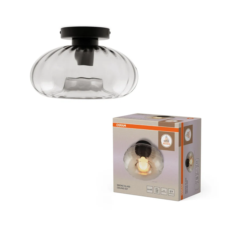 OSRAM DECOR Smoke Glass lampe à poser E27 Noir
