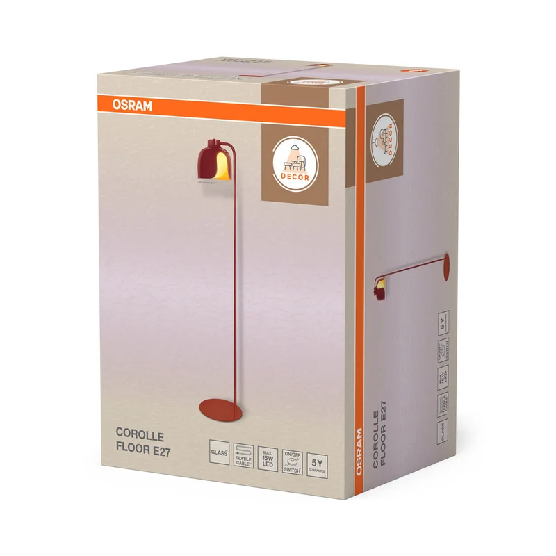 OSRAM DECOR Corolle Lampadaire E27 Rouge