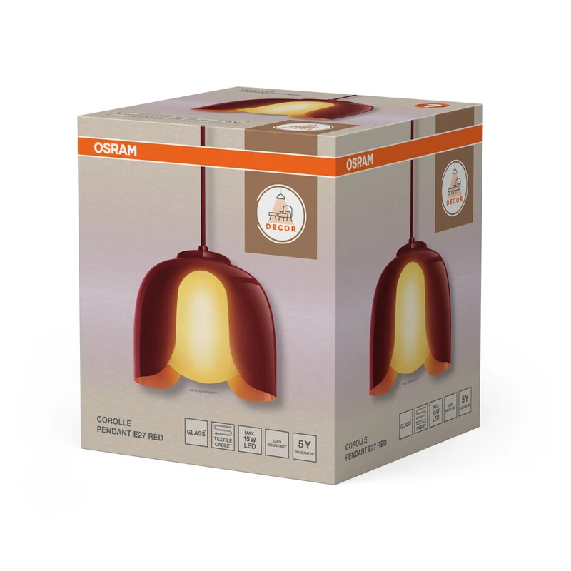OSRAM DECOR Corolle suspension E27 Rouge