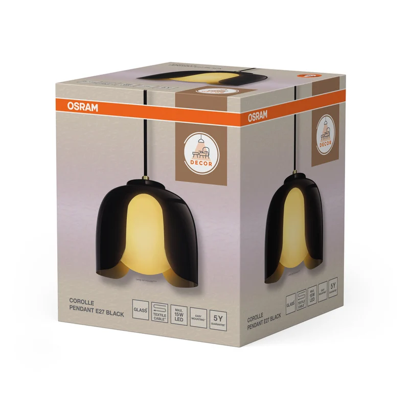 OSRAM DECOR Corolle Suspension E27 Noir
