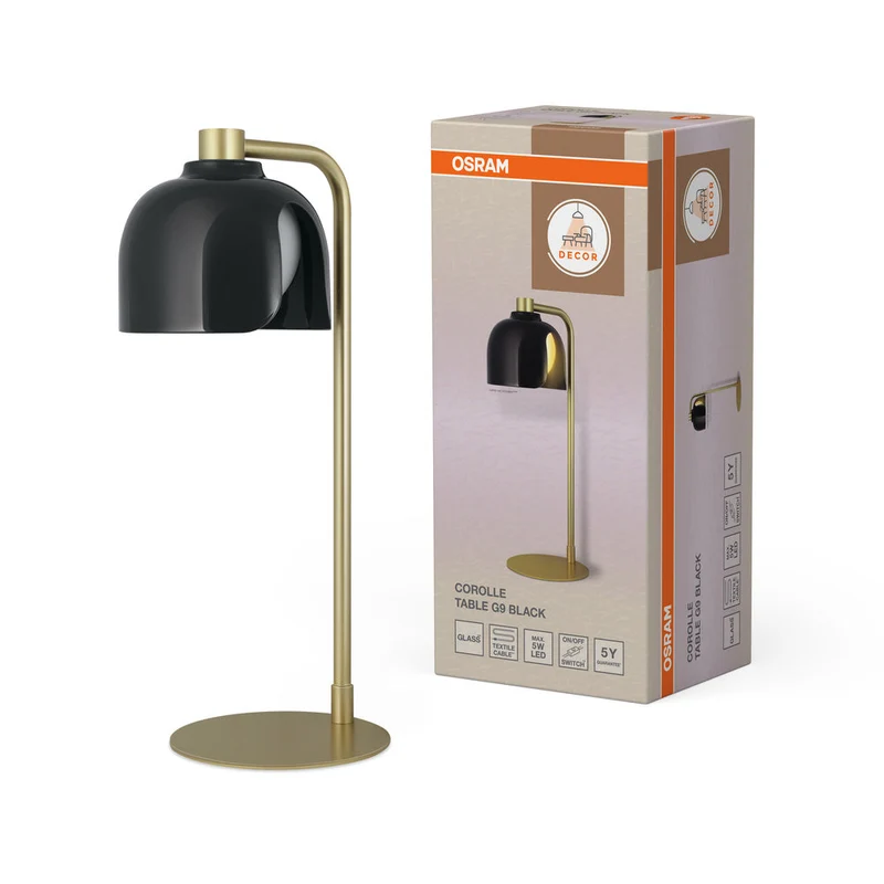 OSRAM DECOR Corolle lampe à poser G9 Noir