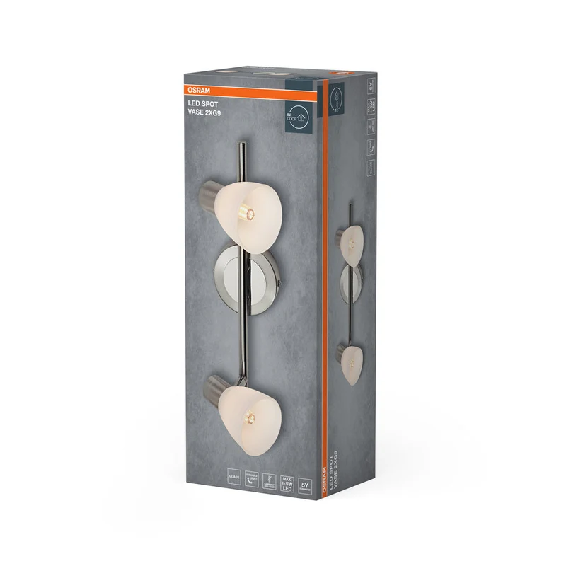 OSRAM LED Spot Vase lampe à poser 2xG9 Nickel brossé