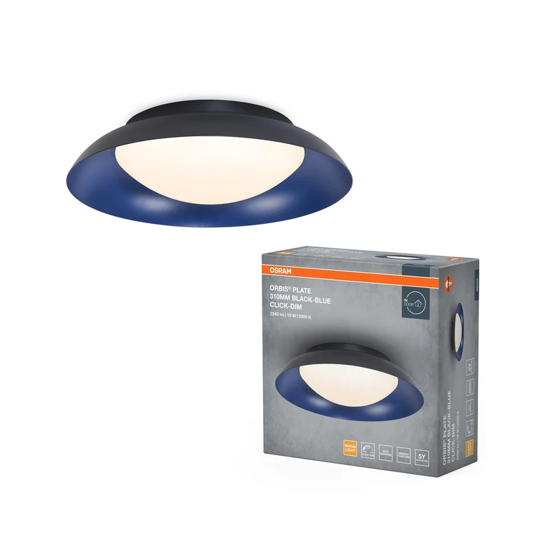 OSRAM ORBIS Plate Plafonnier 19W 310mm noir/bleu