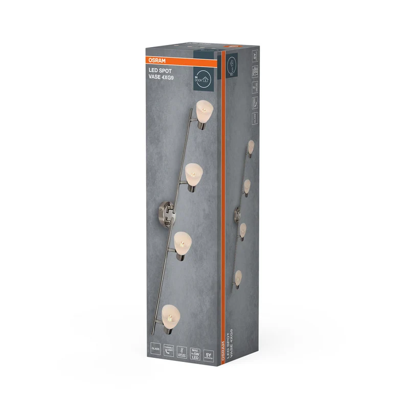 OSRAM LED Spot Vase lampe à poser 4xG9 Nickel brossé