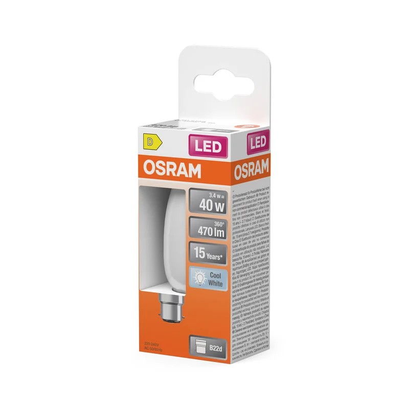 Rétrofit LED CLASSIC B 3.4W 840 Givré B22d