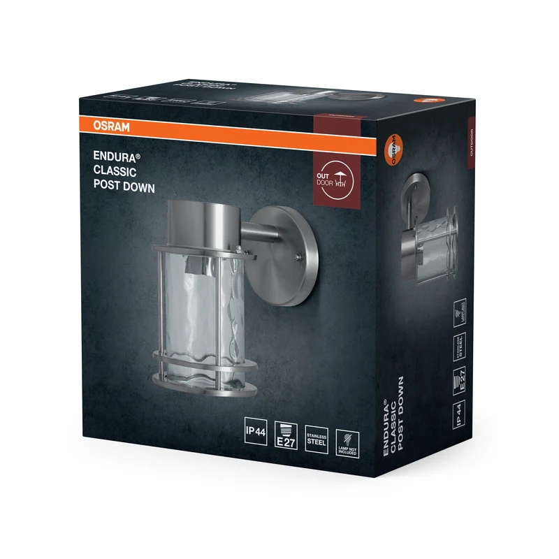 OSRAM ENDURA Classic Luminaire extérieur gris acier, E27, IP44