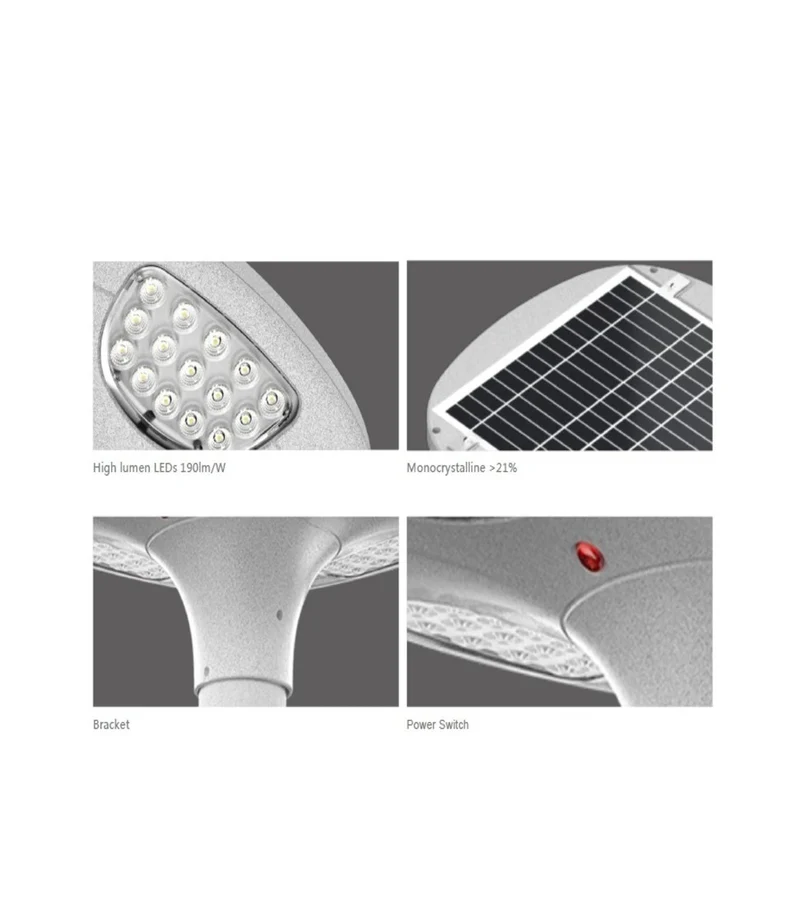 Lampadaire solaire LED 100W 2700Lm IP65