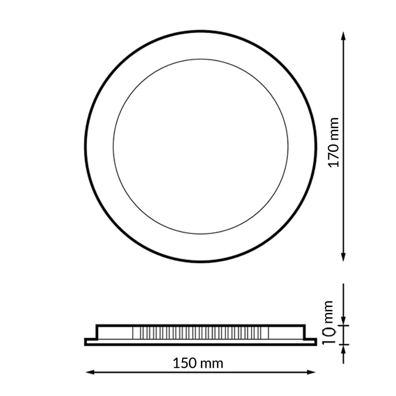 Downlight Led Circulaire Série Pro 12W Cct 150 coupe UGR19