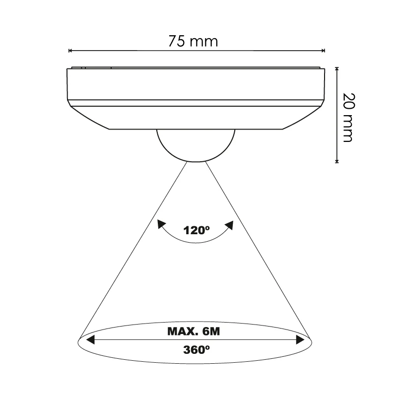 Détecteur de Mouvement Pir Mini 360º saillie