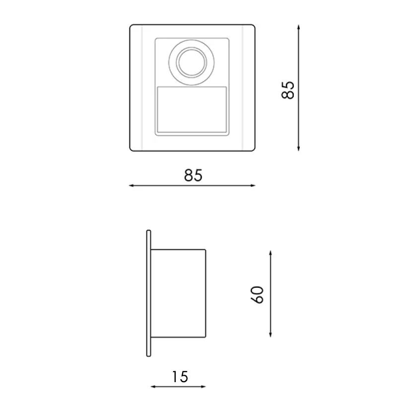 Balise Led Encastrable Nomis Square 1.2 W - PIR