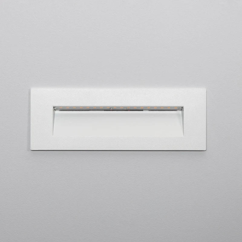 Balise LED Extérieure 6W Encastrable au Mur Rectangulaire Groult Blanche