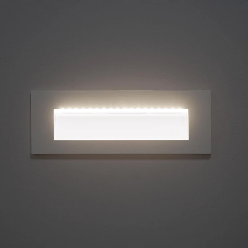 Balise LED Extérieure 6W Encastrable au Mur Rectangulaire Groult Blanche