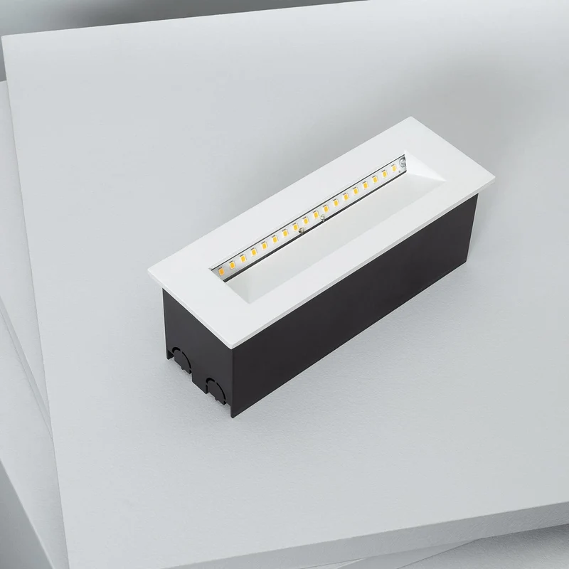 Balise LED Extérieure 6W Encastrable au Mur Rectangulaire Groult Blanche