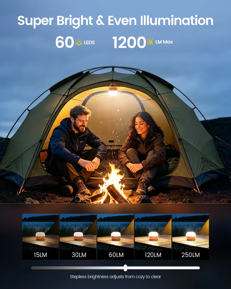 Glocusent Solar Rechargeable Pocket Camping Lantern