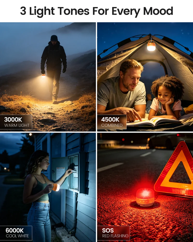 Glocusent Solar Rechargeable Pocket Camping Lantern