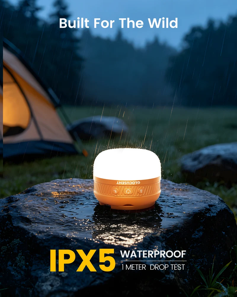 Glocusent Solar Rechargeable Pocket Camping Lantern