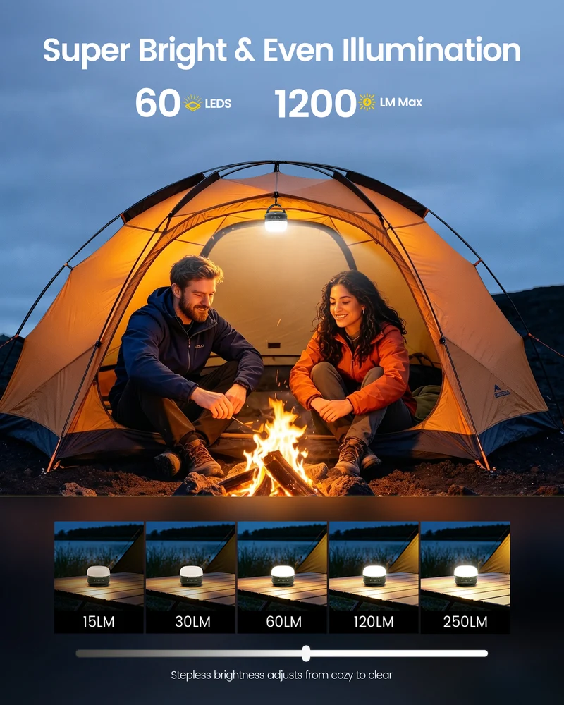 Glocusent Solar Rechargeable Pocket Camping Lantern