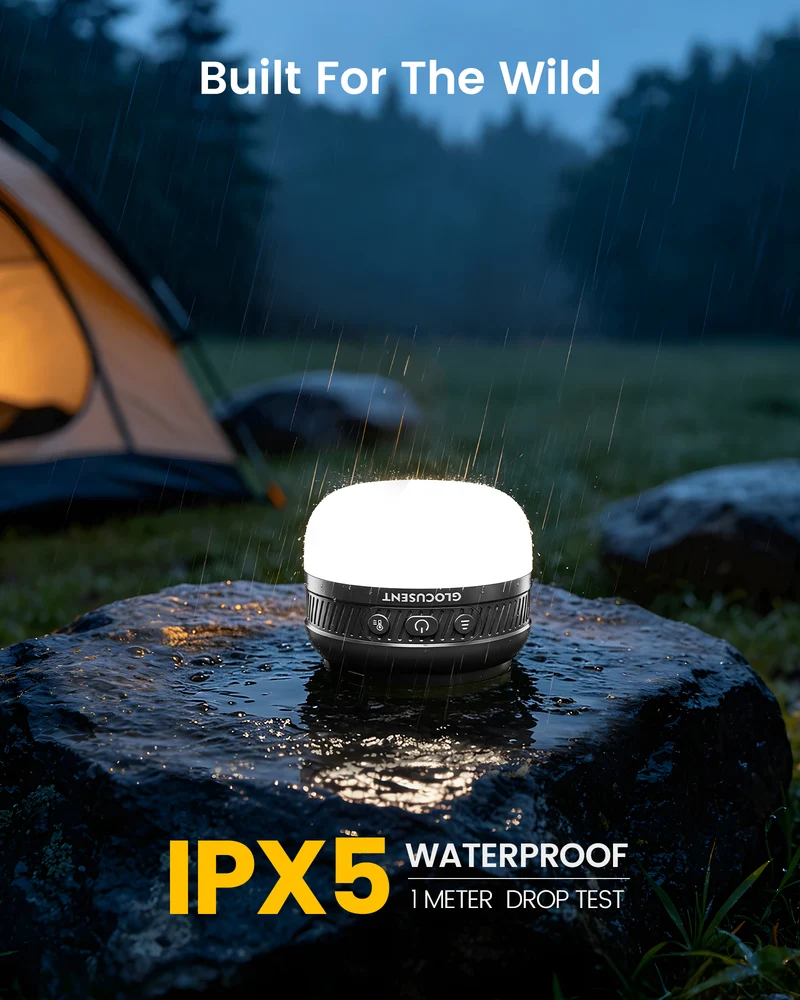 Glocusent Solar Rechargeable Pocket Camping Lantern