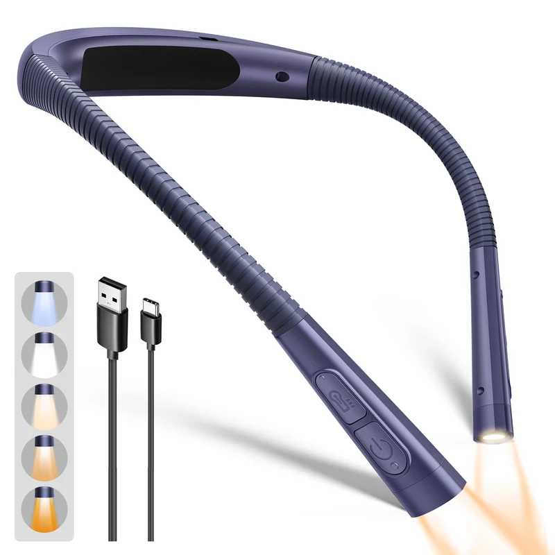 Glocusent Newly Upgraded Slimmer LED Neck Reading Light