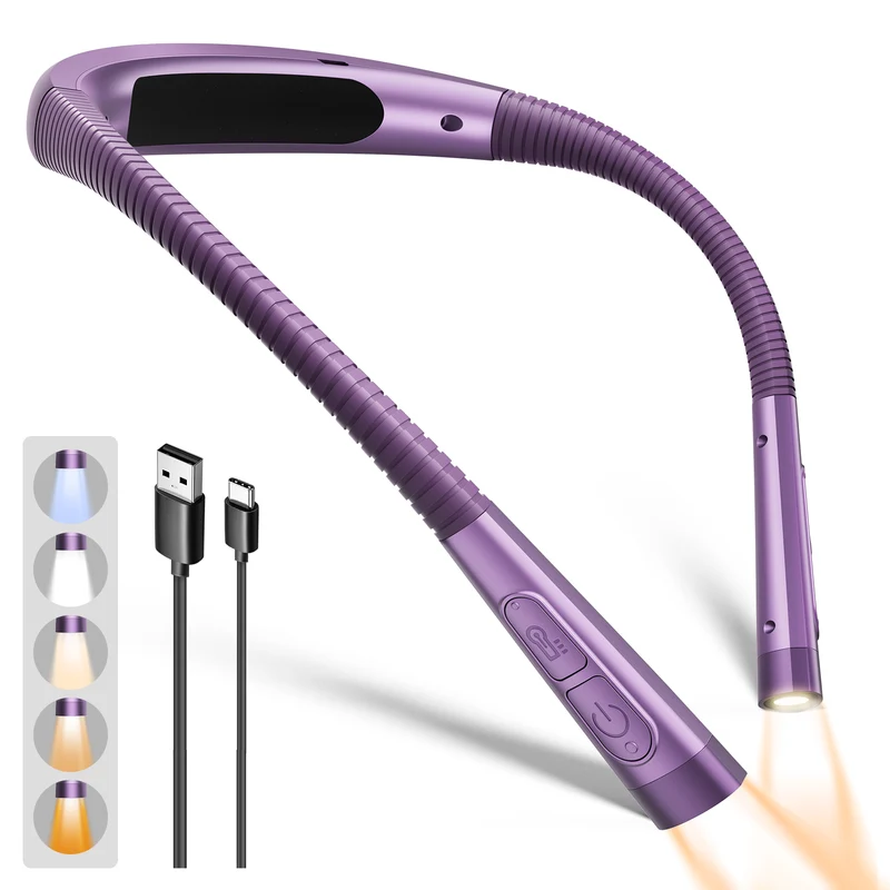 Glocusent Newly Upgraded Slimmer LED Neck Reading Light