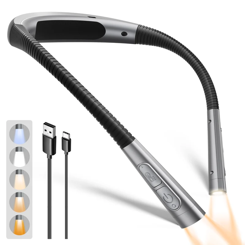 Glocusent Newly Upgraded Slimmer LED Neck Reading Light
