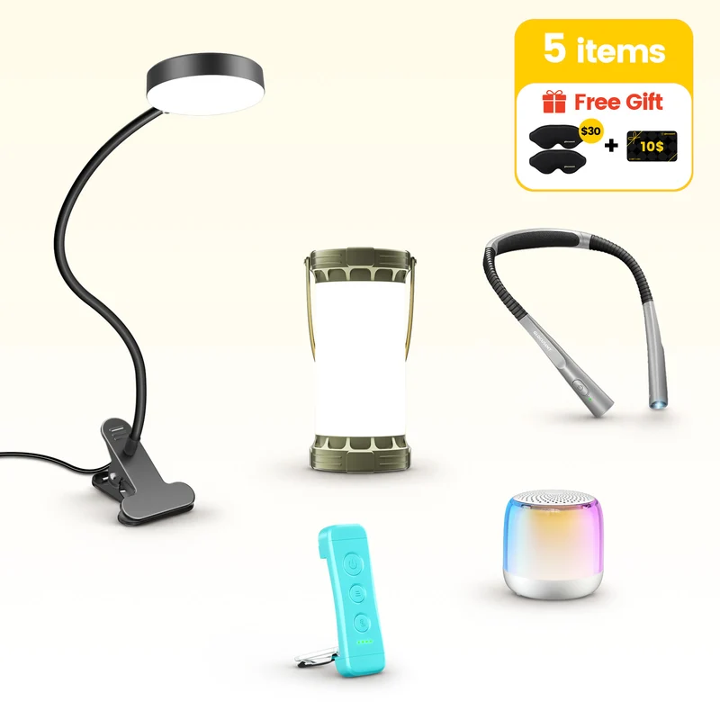 Glocusent Everyday Essentials Bundle – 5-Piece Lighting & Sleep Set