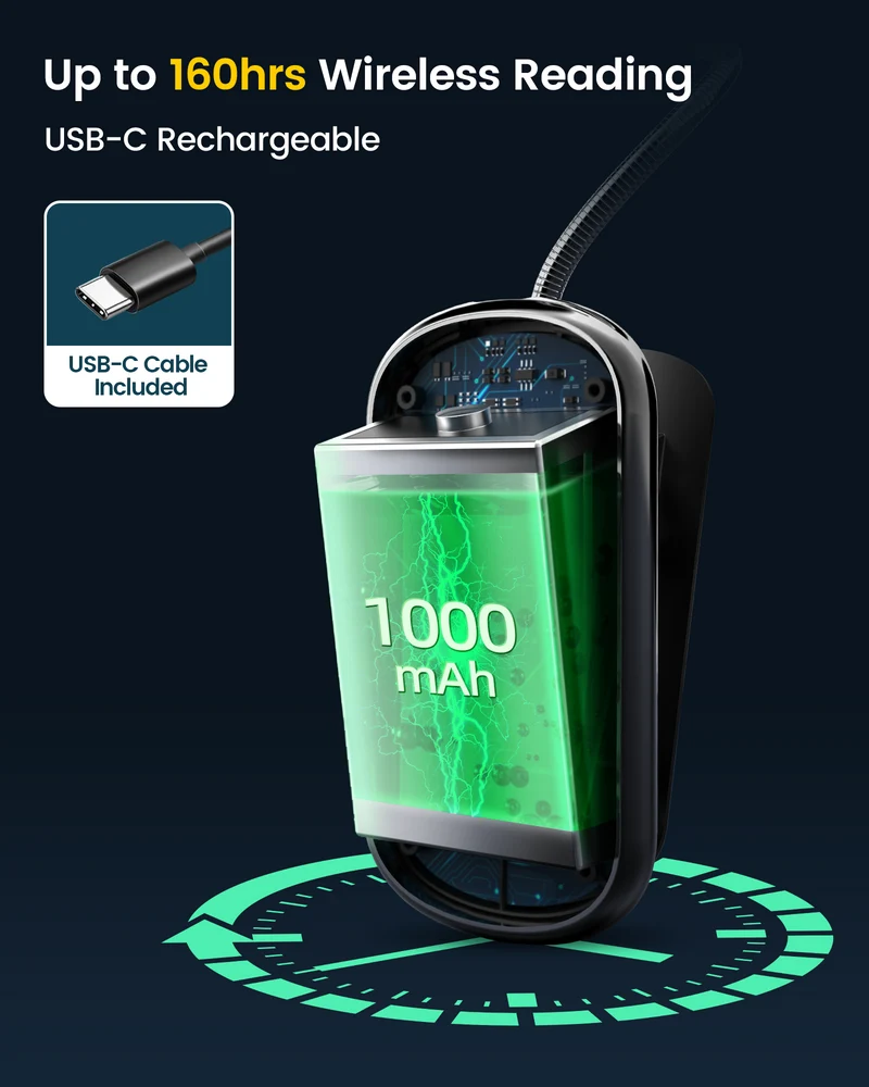 Glocusent Posh Premium Book Light for Reading in Bed with Timer U.S. Only