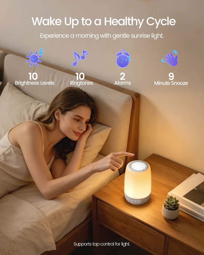 Glocusent 45 Sound Machine & Bluetooth Speaker & Sunrise Alarm