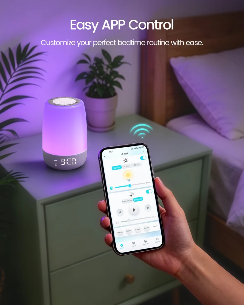 Glocusent 45 Sound Machine & Bluetooth Speaker & Sunrise Alarm