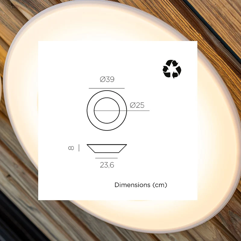 Applique ronde avec charge solaire WALLY DISK