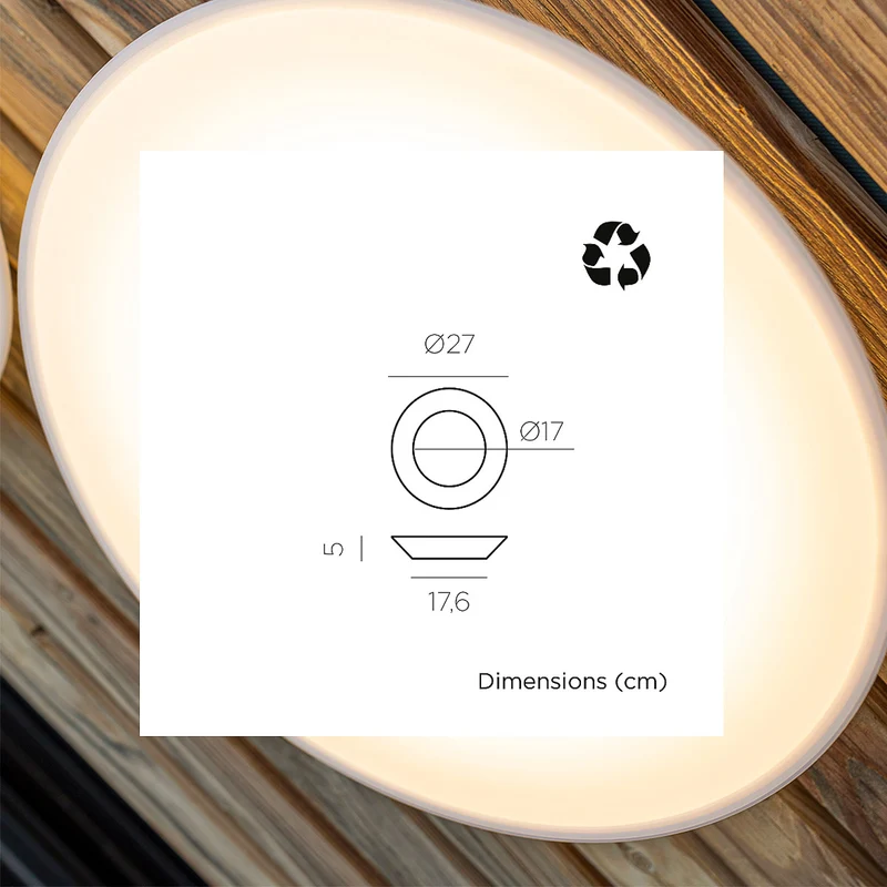 Applique ronde avec charge solaire WALLY DISK