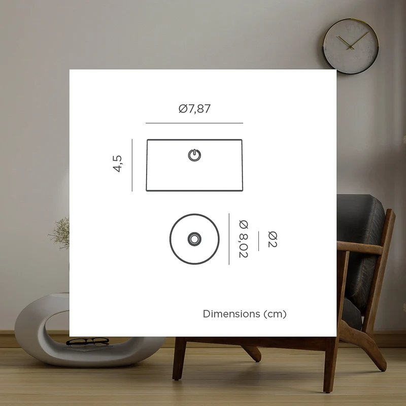 Lampe murale rond à batterie pour l'intérieur ROLL 8