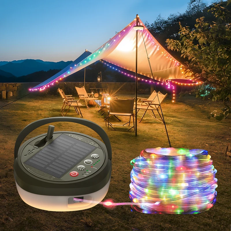 Glocusent 22 Modes Solar Camping String Lights