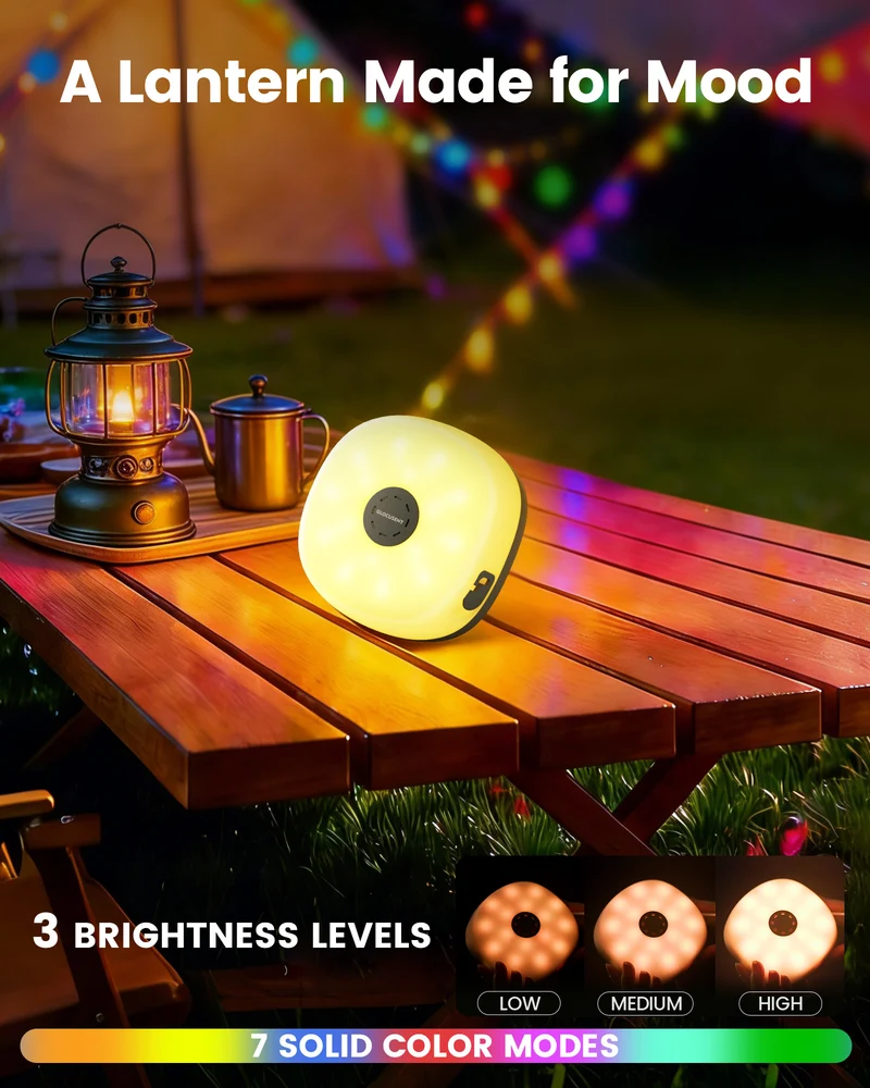 Glocusent 22 Modes Solar Camping String Lights