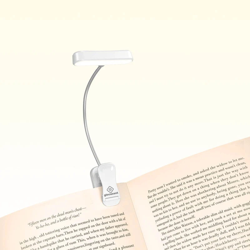 Glocusent Horizontal ET-head Amber Book Light with CRI 95 for Book Lovers