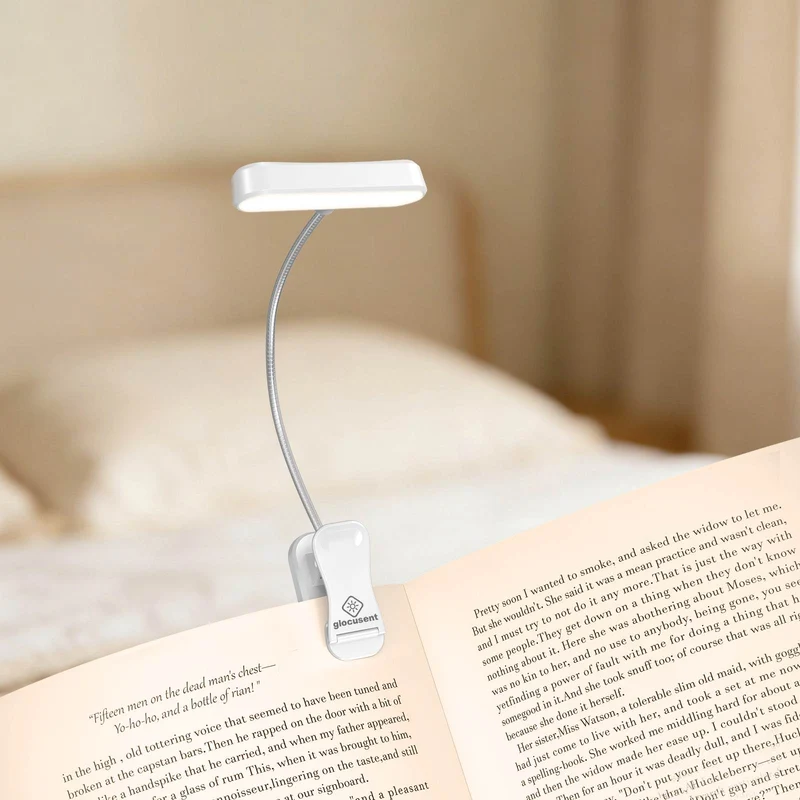 Glocusent Horizontal ET-head Amber Book Light with CRI 95 for Book Lovers