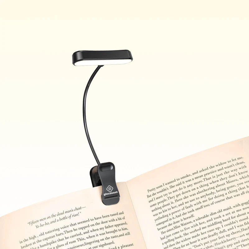 Glocusent Horizontal ET-head Amber Book Light with CRI 95 for Book Lovers