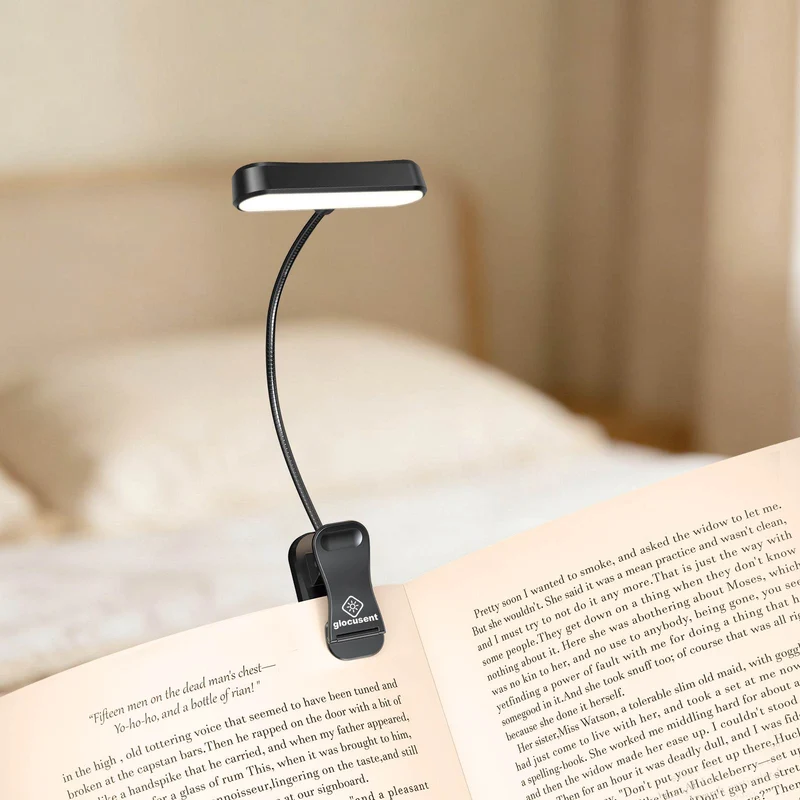 Glocusent Horizontal ET-head Amber Book Light with CRI 95 for Book Lovers