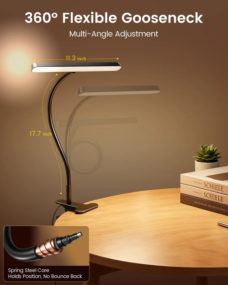 Glocusent 7W 57 LED Horizontal Clip-on Reading Light