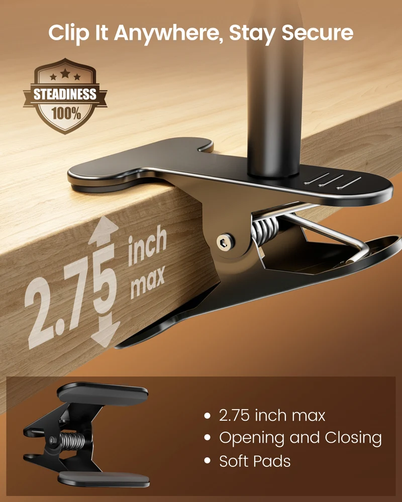 Glocusent 7W 57 LED Horizontal Clip-on Reading Light
