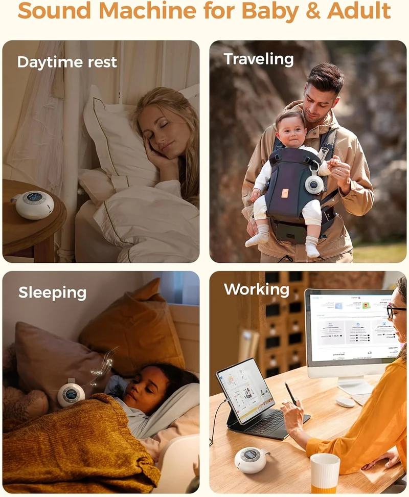 Glocusent On-The-Go White Noise Speaker with Lighting Dock U.S. Only